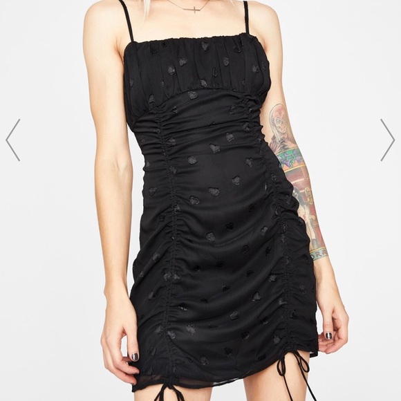 Dolls Kill Dresses & Skirts - Black rushed dress hearts